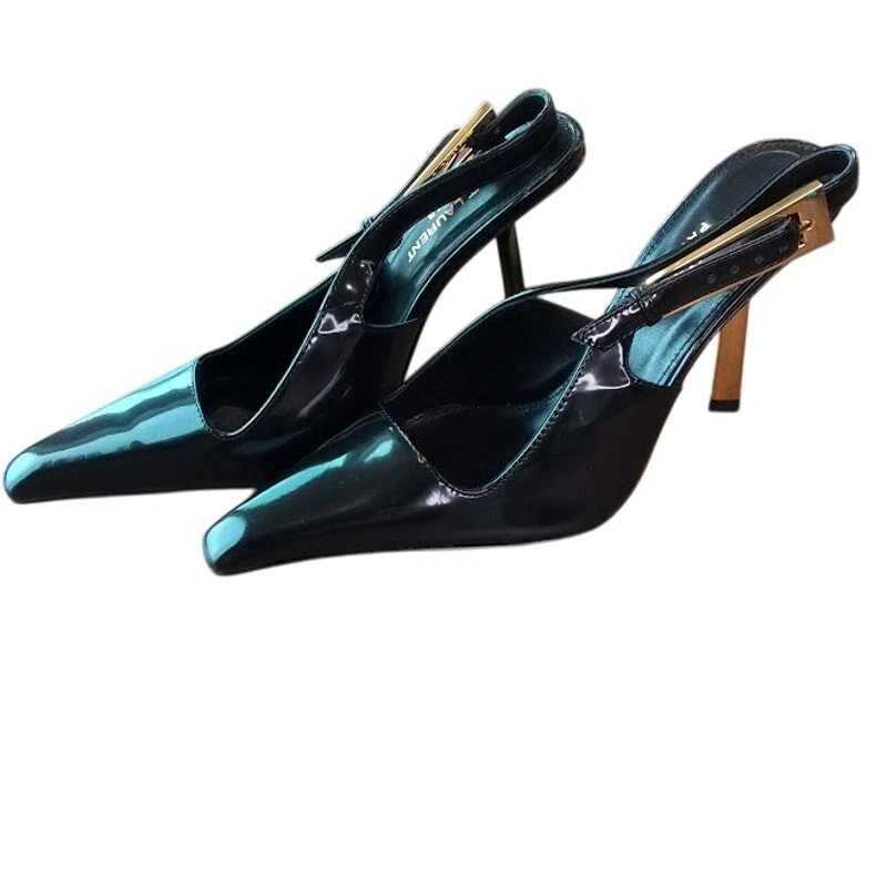 Saint Laurent — BRAND NEW Saint Laurent Paris Patent Leather Slingback Heels – Black – Size 37