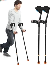 Adjustable Forearm Crutches for Adults – 10-Level Height Ergonomic Arm Crutches,