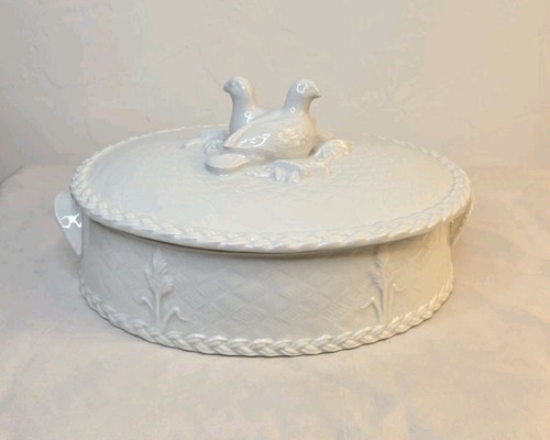VTG 1983 Royal Worcester GOURMET OVEN CHINA Covered Casserole Dish Turtle Doves - Picture 3 of 24