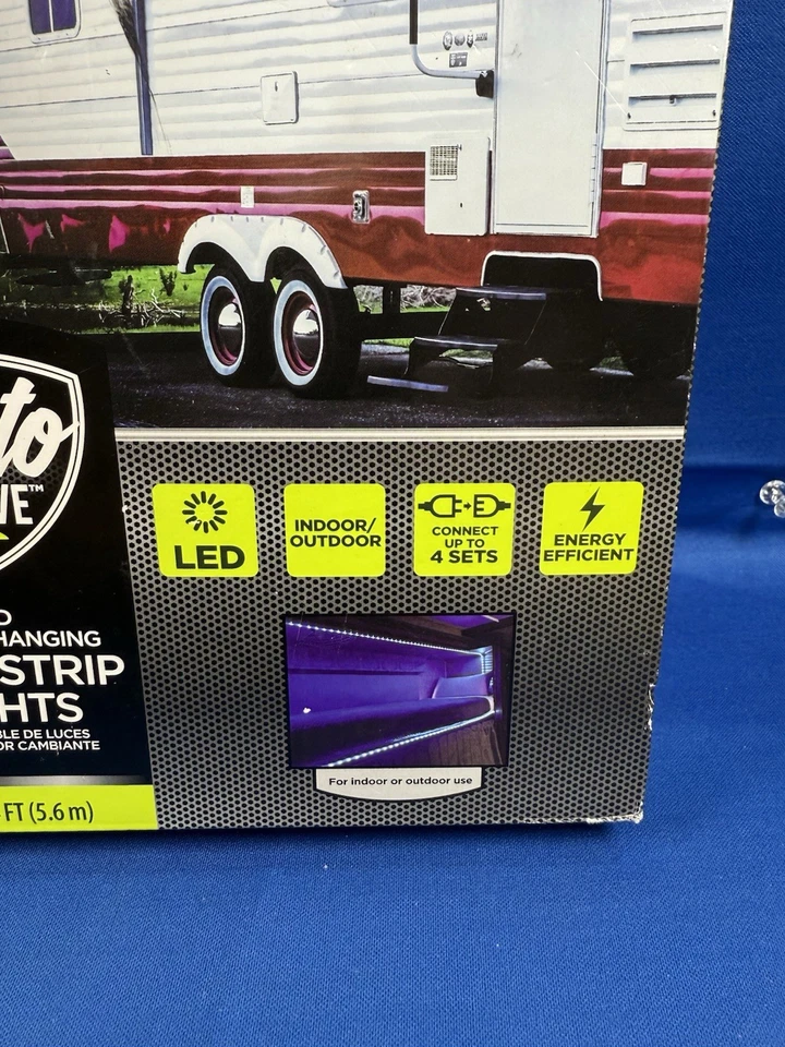 Auto Drive LED Color Changing Flex Strip Lights 18.4 Feet RV Camper Outdoors - Image 2 of 4