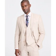 bar III Sport Coat Mens 38S Natural Slim Fit Linen Blend Suit Blazer Jacket