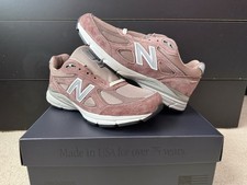 New Balance x Kith 990v4 Made in USA “Dusty Mauve” Pink Suede Sneakers