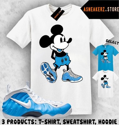 Shirt Match Foamposite Pro University Blue Sneaker Matching Sneakerhead M Mouse