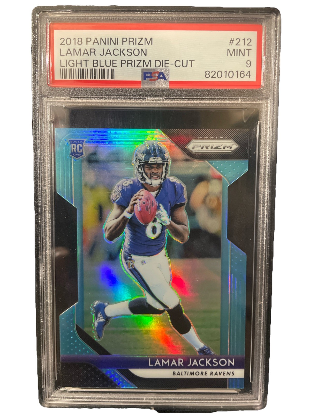 2018 Panini Prizm - Rookie Lamar Jackson #212 Light Blue Prizm /199 (RC)