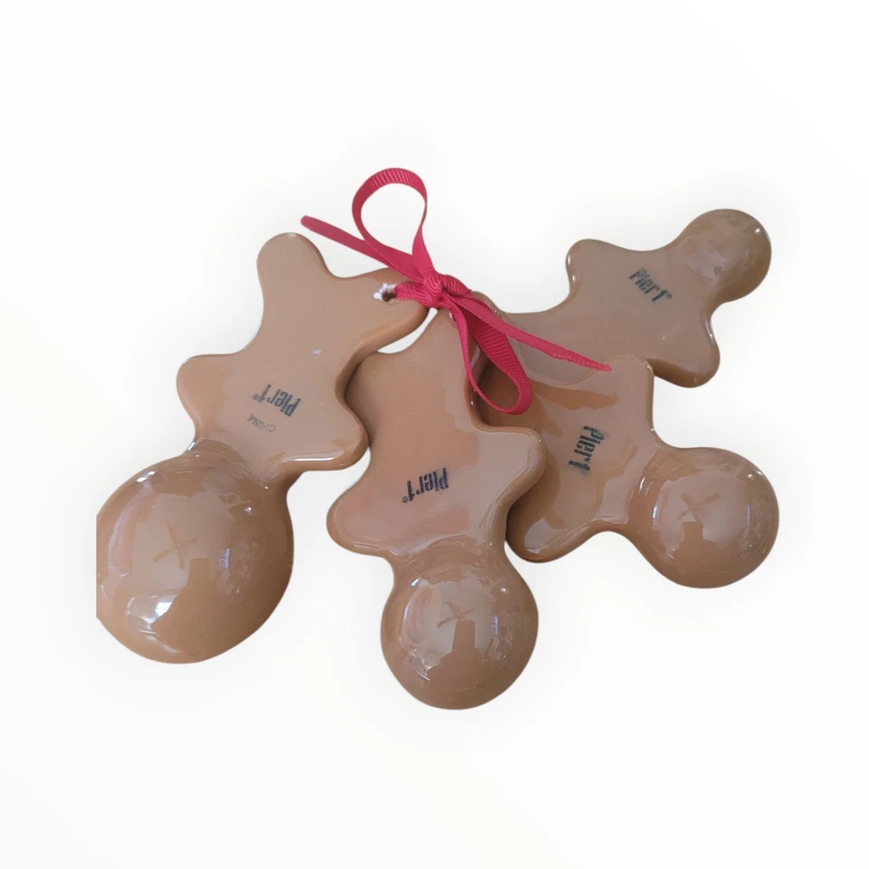 Pier 1 Import Christmas Gingerbread Man Ceramic Measuring Spoon Set 4pc - Image 4 of 4