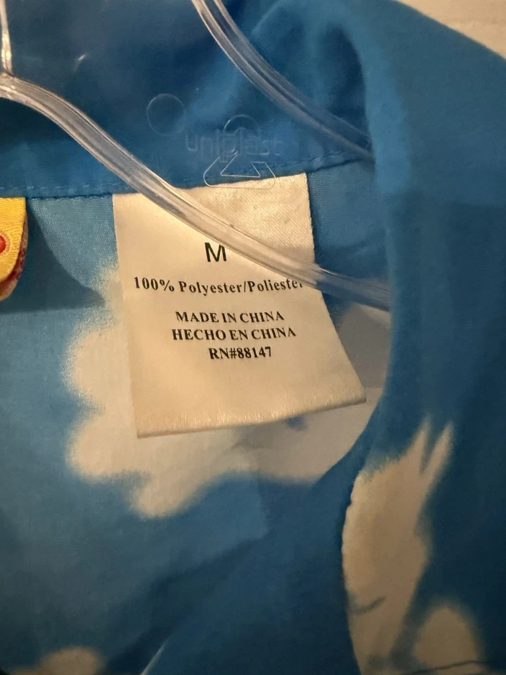 Hawaiian Tropic Camp Shirt Adult M Polyester Button Up All Over Print Caribbean - Image 4 of 4