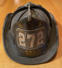 Antique Signed Cairns FDNY Vintage Leather Fire Helmet