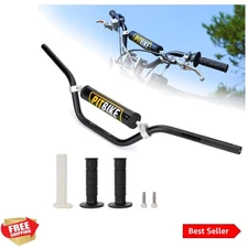 Durable 22mm Aluminum Dirt Bike Handlebars with Customizable Foam Pad - Black
