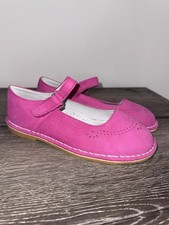 L'Amour Girls 2 Classic Pink fuchsia nubuck leather Mary Janes