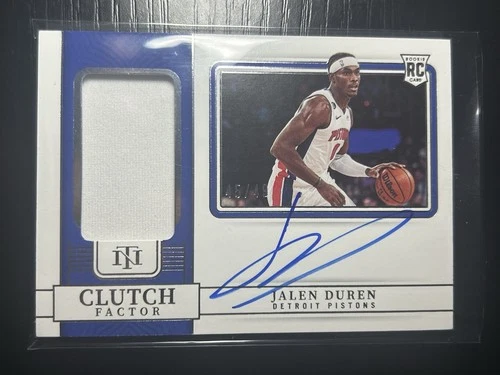 Jalen Duren 2022 National Treasures #CFS-JLD Clutch Factor Patch Auto RPA /49 RC