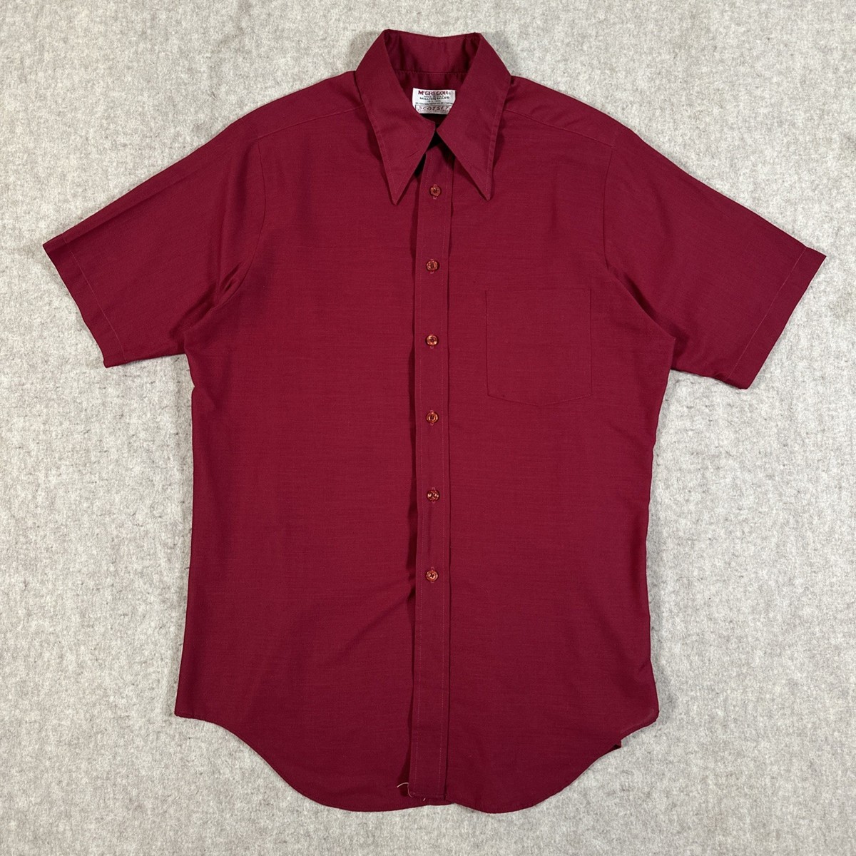 VINTAGE McGregor Shirt Men Large Deep Red Scotset Million Mile 6