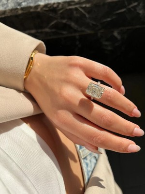 Wedding Gold Diamond Ring 14k Yellow Radiant Cut 5.30 Ct IGI Lab Grown E F VVS