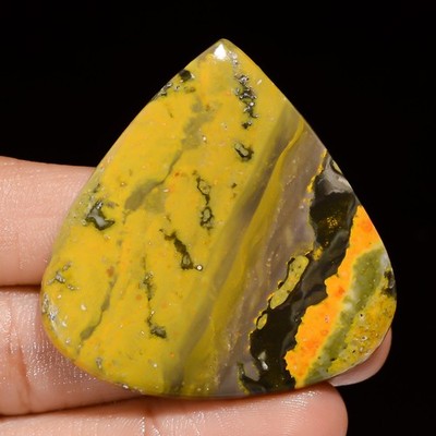 Natural Bumble Bee Jasper Loose Gemstone Heart Shape Cabochon 71.5 Ct 44X43X4 mm