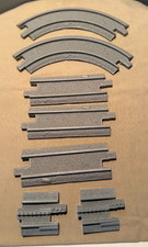 9 pieces of Grey Fisher Price Geotrax Rail Road train Track