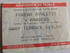 Forfar v Rangers Scottish Cup Ticket 24/2/2002. AR1