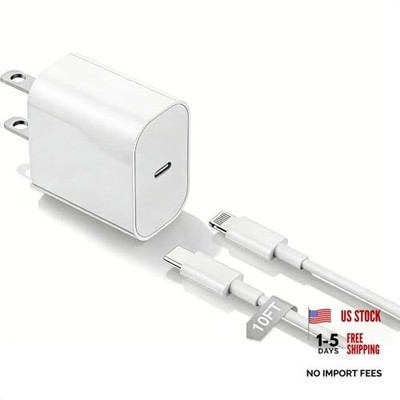 iPhone Charger Fast Charging 10ft, Type C Charger Block and 1Pack 10FT White