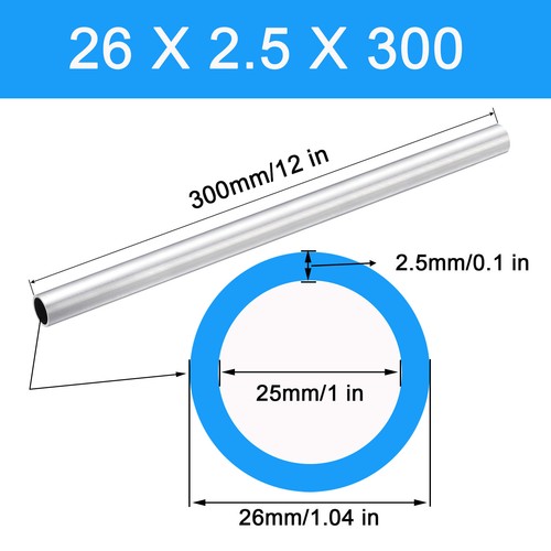 6063 Aluminium Round Tube Metric Aluminium Tubing Aluminium Pipes Piping 3-70mm - Picture 153 of 216