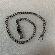 15in Silver Tone Pocket Watch Chain Keychain w Spring Clip