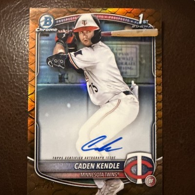 2025 Bowman - Chrome Prospect Autographs Caden Kendle #CPA-CKE Orange Reptilian