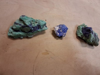 Azurite Malachite Gypsum Small Raw Natural Rock Specimen Deep Blue Copper