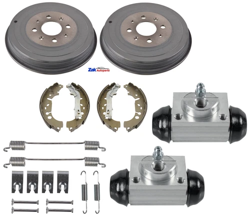 For Vauxhall Corsa D Rear Brake Drums Shoes 2 Cylinders & Fitting Kit (8" Drums)