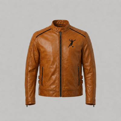 FiFA World Cup 2026 Unisex Camel Brown Leather Biker Jacket Soccer Fan Apparel