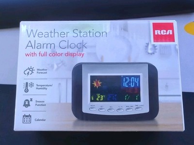 Rca Weather Station Alarm Clock With Full Color Display Multicolor 4 Features