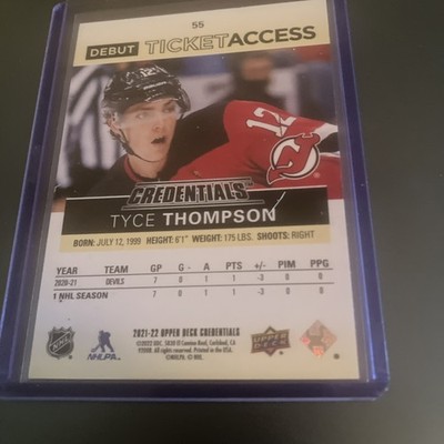 2021-22 UD Credentials Debut Ticket Access Yellow #55 Tyce Thompson (009/249)