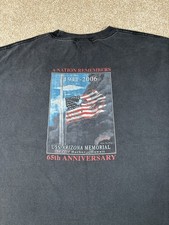 VTG USS Arizona Memorial Pearl Harbor Hawaii Black T-Shirt Made In USA •Size XXL