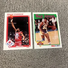 Magic Johnson NBA Basketball Card Lot Of 2 NBA Hoops All Star 266 321 Earvin