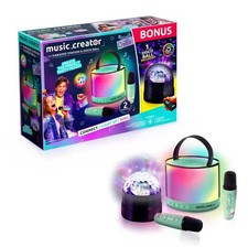 Music Creator Mini Karaoke Station with 2 Mics & LED Disco Ball