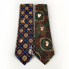VTG Looney Tunes Mania Men's Paisley Ties Taz , Bugs Bunny, Daffy Duck Lot of 2