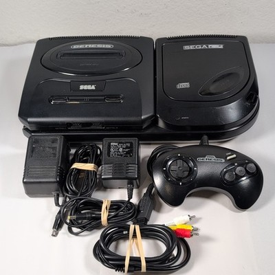Sega CD Model 2 Console W/ Sega Genesis Model 2 Tested & Working W/ Controller