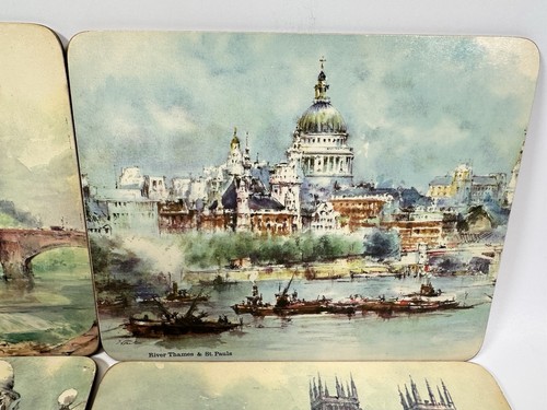 Pimpernel London England Landmarks Placemats Set of 6 Cork Backed Vintage - Afbeelding 2 van 13