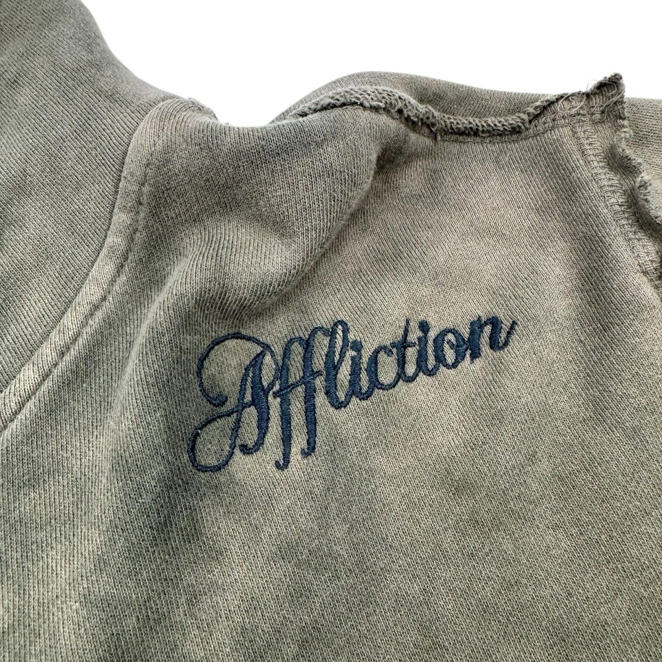 Chaqueta con Capucha Affliction Verde Parca Calavera Cremallera Completa Algodón Para Hombre Grande EE. UU. Foto 4 de 4