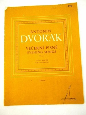 Antonin Dvorak Vecerni Pisne (Evening Songs) Vocal & Piano Op.3,9 1955