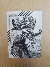 2015 UD Marvel Fleer Retro sketch card 1/1 Chris Meeks Ms Captain Marvel 
