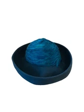 Mr John Vintage Hat OS 100%Wool Classic Feathers NY Paris Excello Made In USA