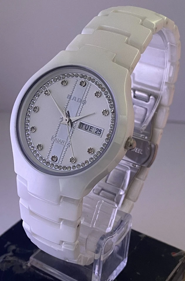 Refurbished Beautifull Design Rado Integral White Ceramic Quartz Watch Swiss - Image 3 of 4