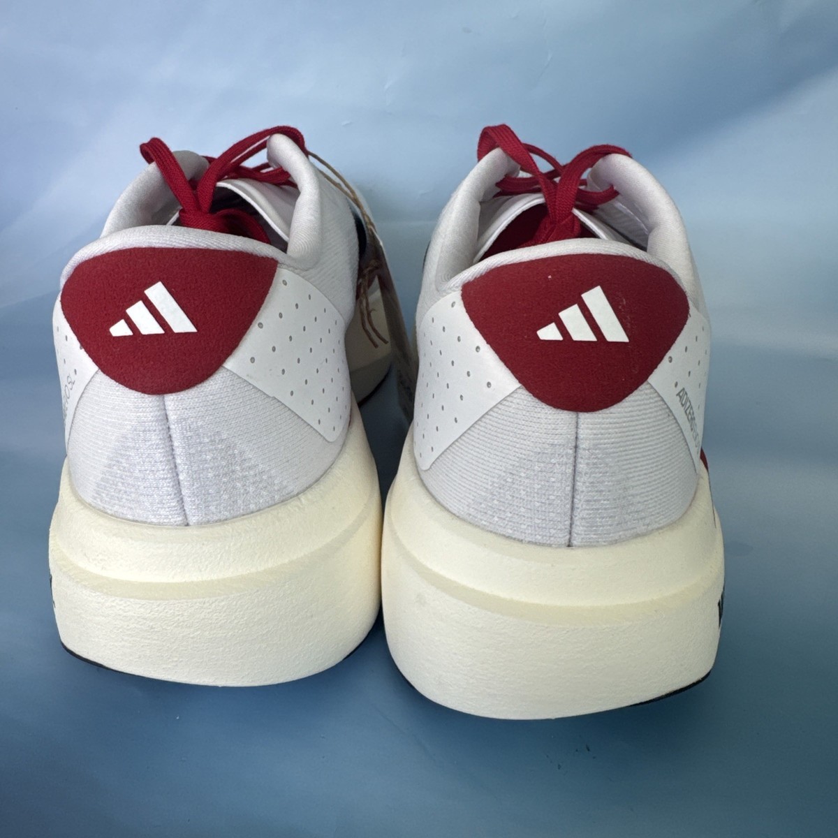 NC State Adidas Adizero Evo SL White Red Running Shoes JQ4571 Men\'s Size 11 NEW Adidas North Carolina Wolfpack Adizero Evo SL Cloud White  main image 3