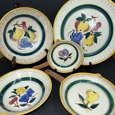 5 Stangl Terra Rose Fruit Serving Pieces Bowls Platter Skillets