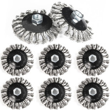 8 Pack 4 Inch Stainless Steel Wire Wheels for 4 1/2 Angle Grinder Twist Knotted