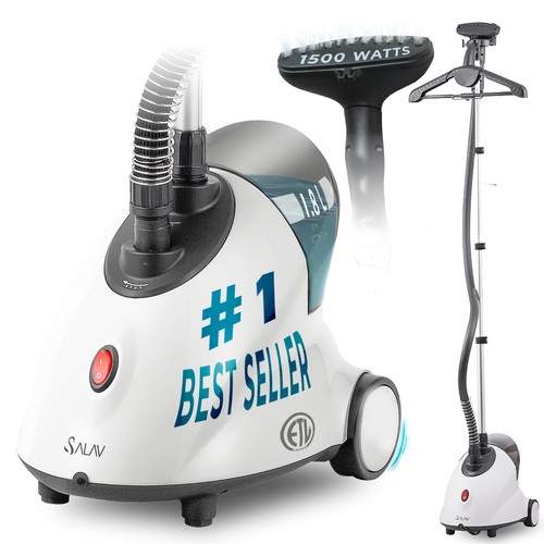 GS18-DJ Standing Garment Steamer with Roll Wheels for Easy Movement, 1.8L Wat...