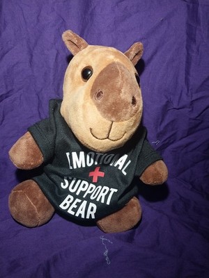 Capybara plushie with Emotional Support Bear shirt 