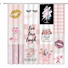 Pink Girl Shower Curtain 70x70 Inches