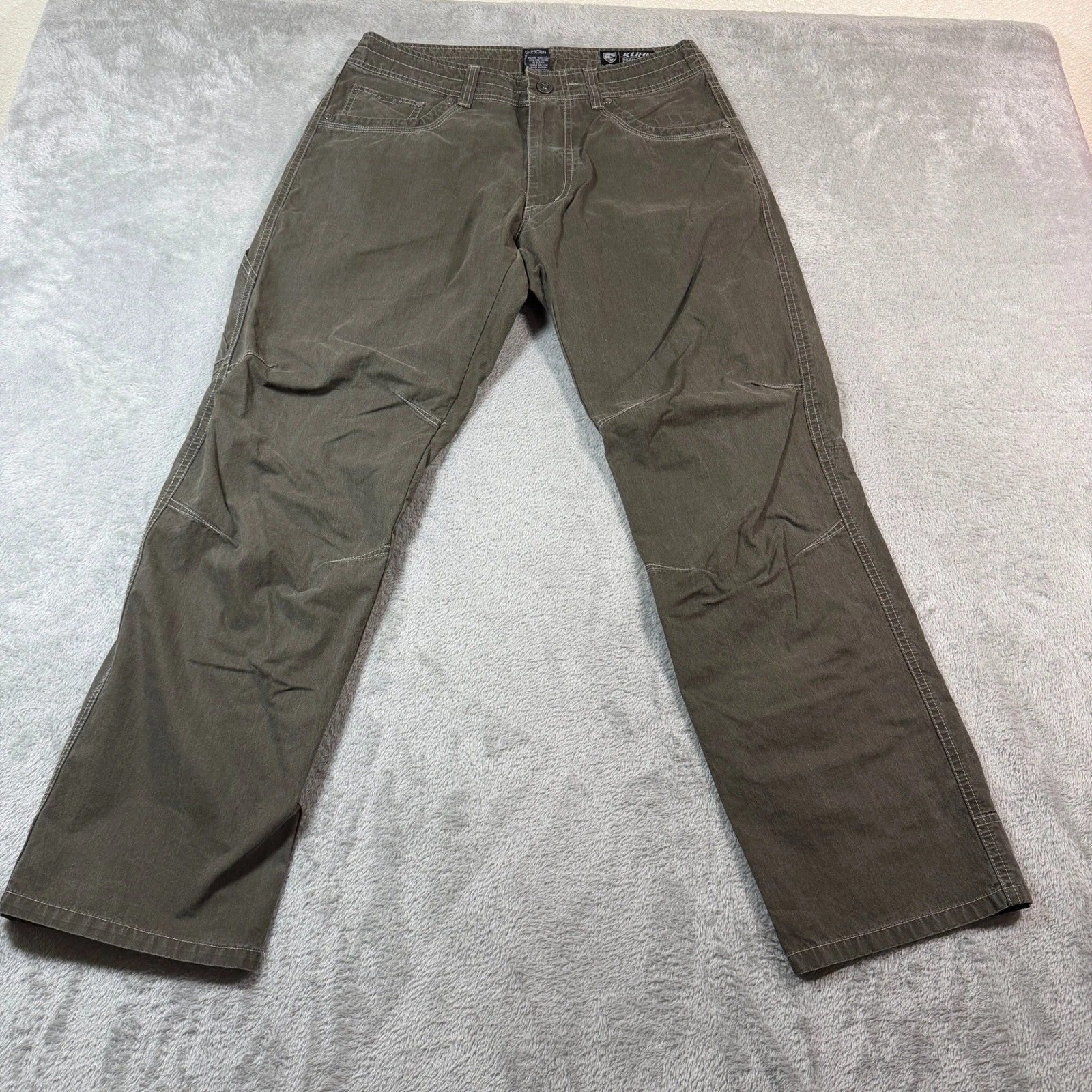KUHL Revolvr Pants Mens 32x30 Brown Hiking Articulated Knee Gusseted Crotch