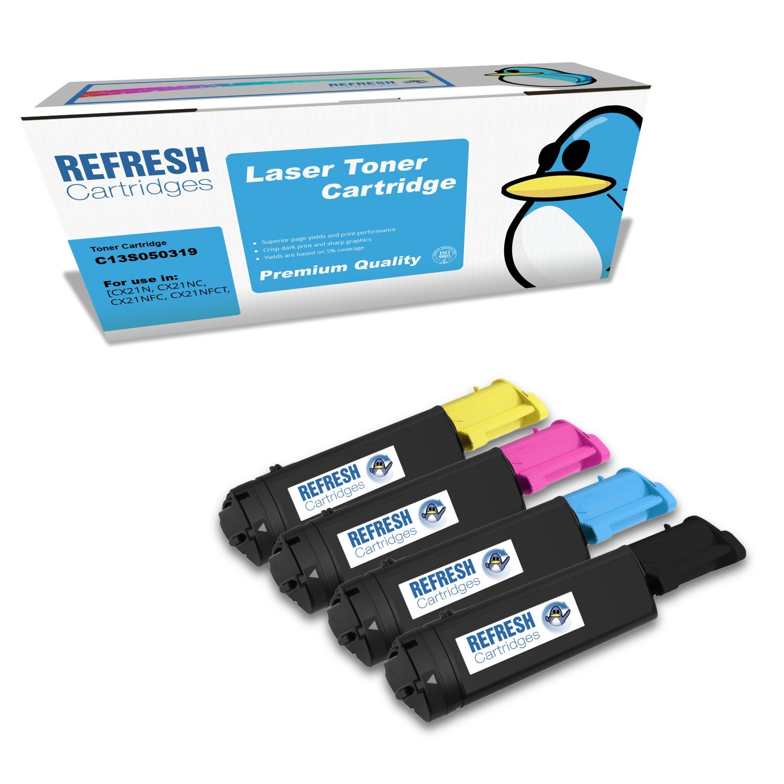 Refresh Cartridges Full Set Pack C13S050319 Toner Compatible With Epson Printers