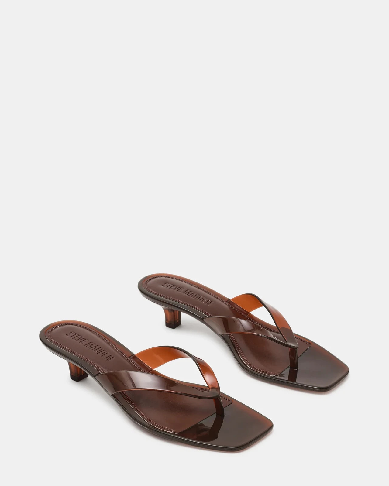 Steve Madden Tracie Kitten Heel Thong Sandal Square Toe Women's New!!!