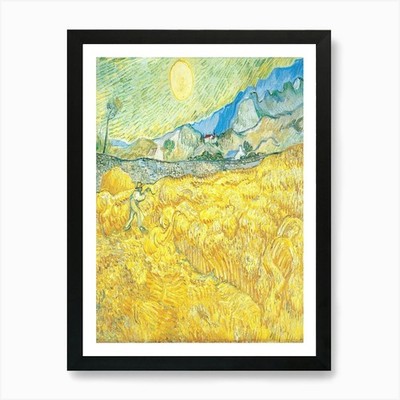 Weizenfeld von Vincent Van Gogh Kunst Gerahmtes Wandbild Poster Leinwanddruck Bild