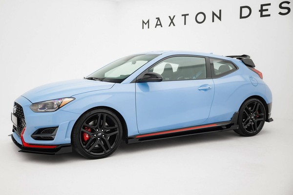 Seitenschweller Ansatz (Paar) + Flaps Passend FüR Hyundai Veloster N Mk2 Schwarz-image